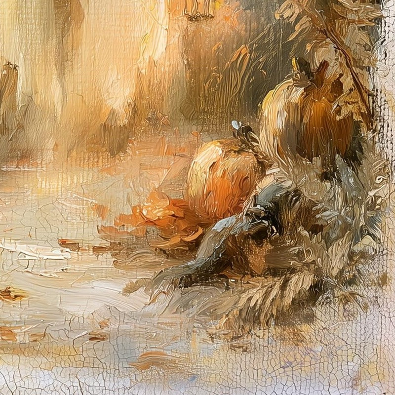 Misty Forest Ghosts Halloween art print close-up detail