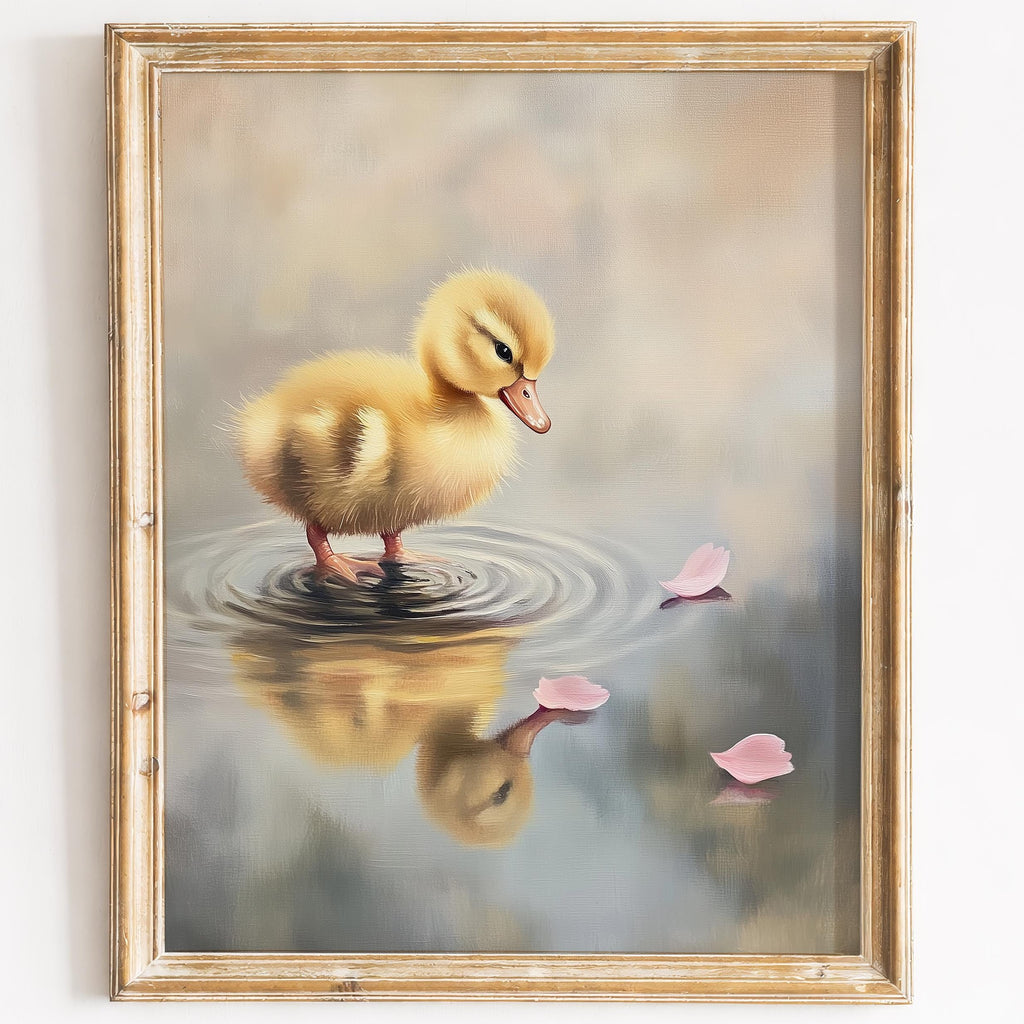 Baby Duckling animal art print framed
