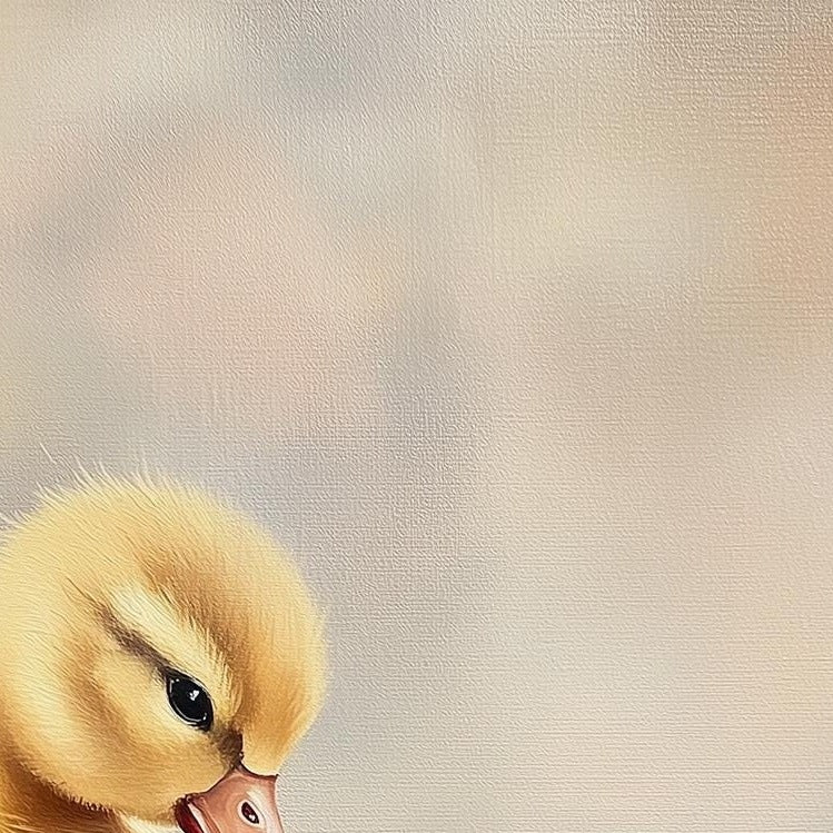 Baby Duckling animal art print close-up detail