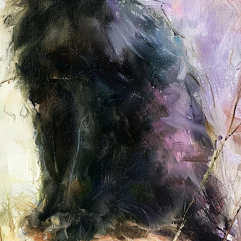 Pastel Cat Pumpkin Halloween art print close-up detail