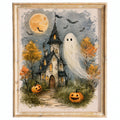 Haunted House Ghost Halloween art print framed