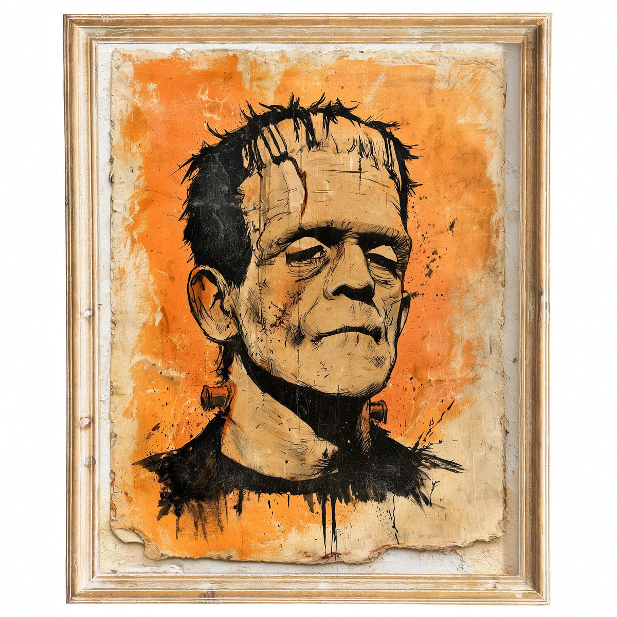 Classic Monster Halloween art print framed