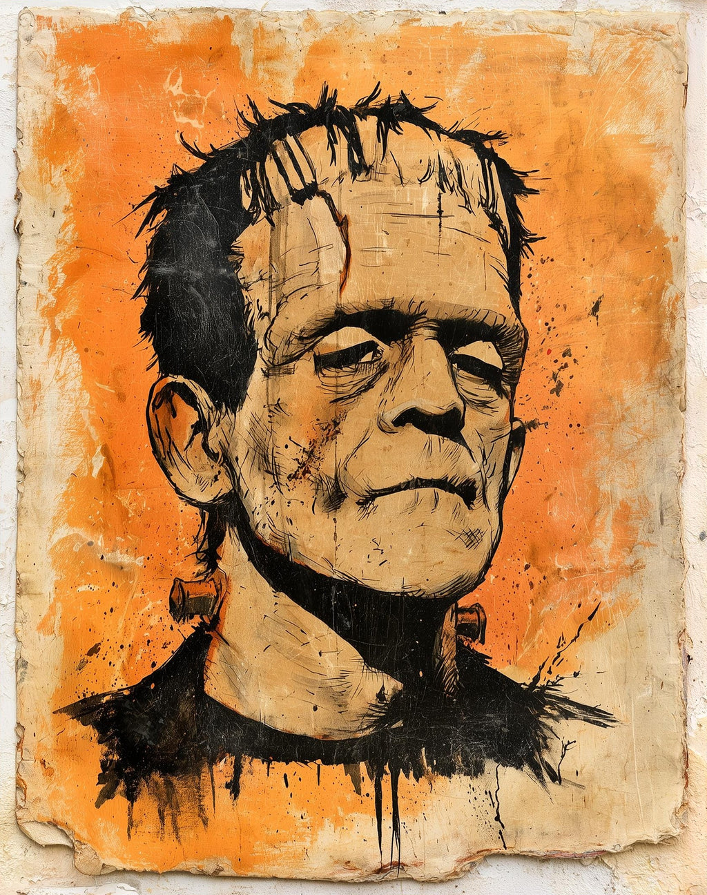 Classic Monster Halloween art print unframed, signed by Pattie Overcash
