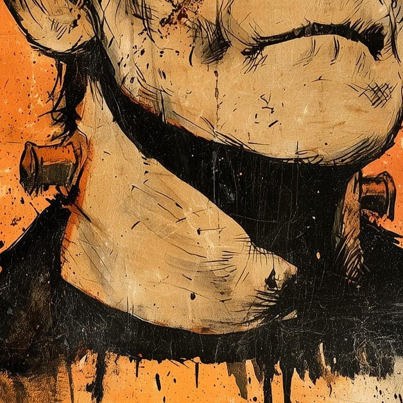 Classic Monster Halloween art print close-up detail