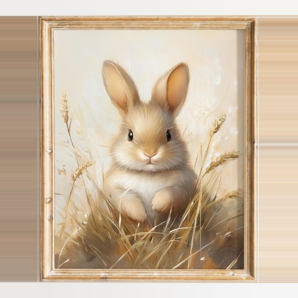Baby Bunny animal art print framed