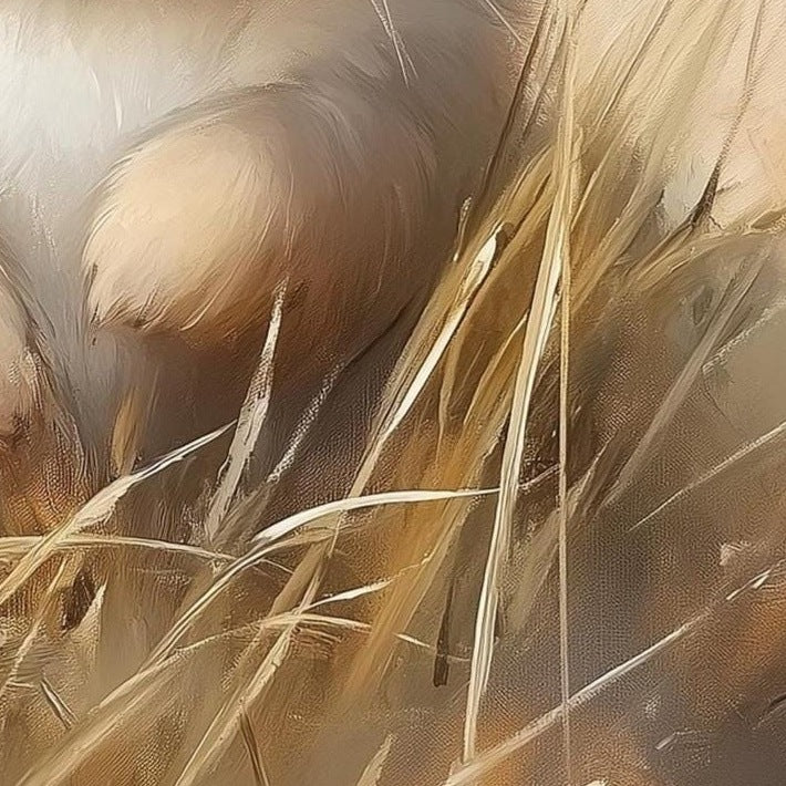 Baby Bunny animal art print close-up detail