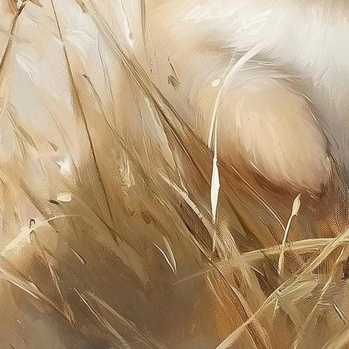 Baby Bunny animal art print close-up detail