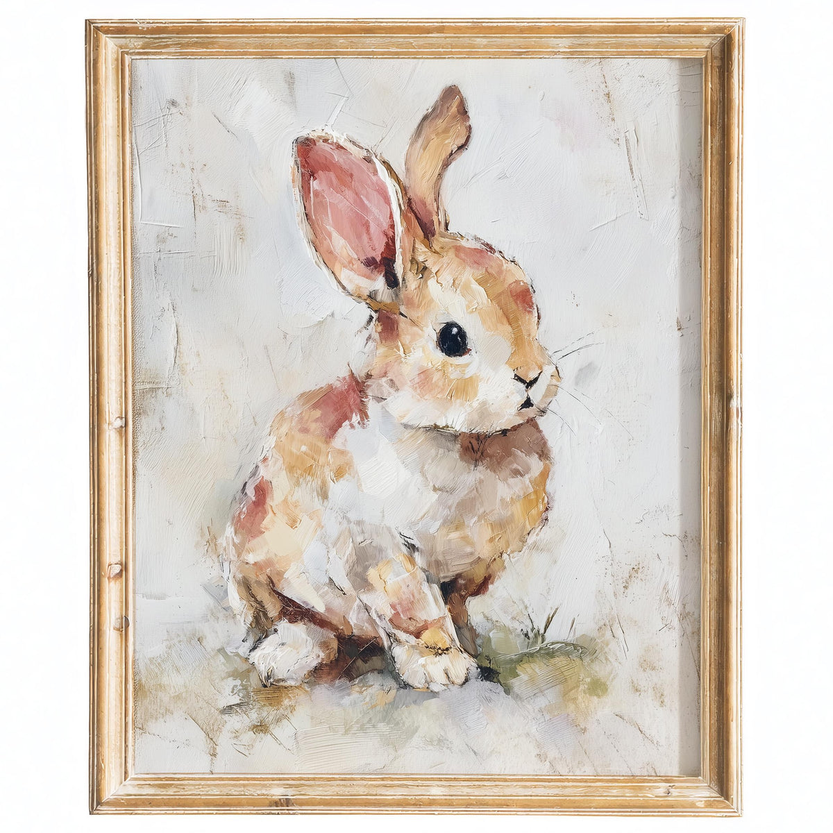 Cottage Bunny animal art print framed