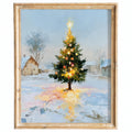 Cottage Tree Christmas art print framed