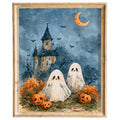 Castle Ghosts Halloween art print framed