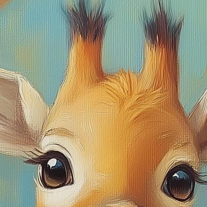 Storybook Giraffe animal art print close-up detail