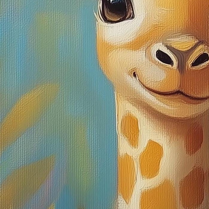 Storybook Giraffe animal art print close-up detail