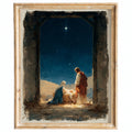 Moody Nativity Christmas art print framed