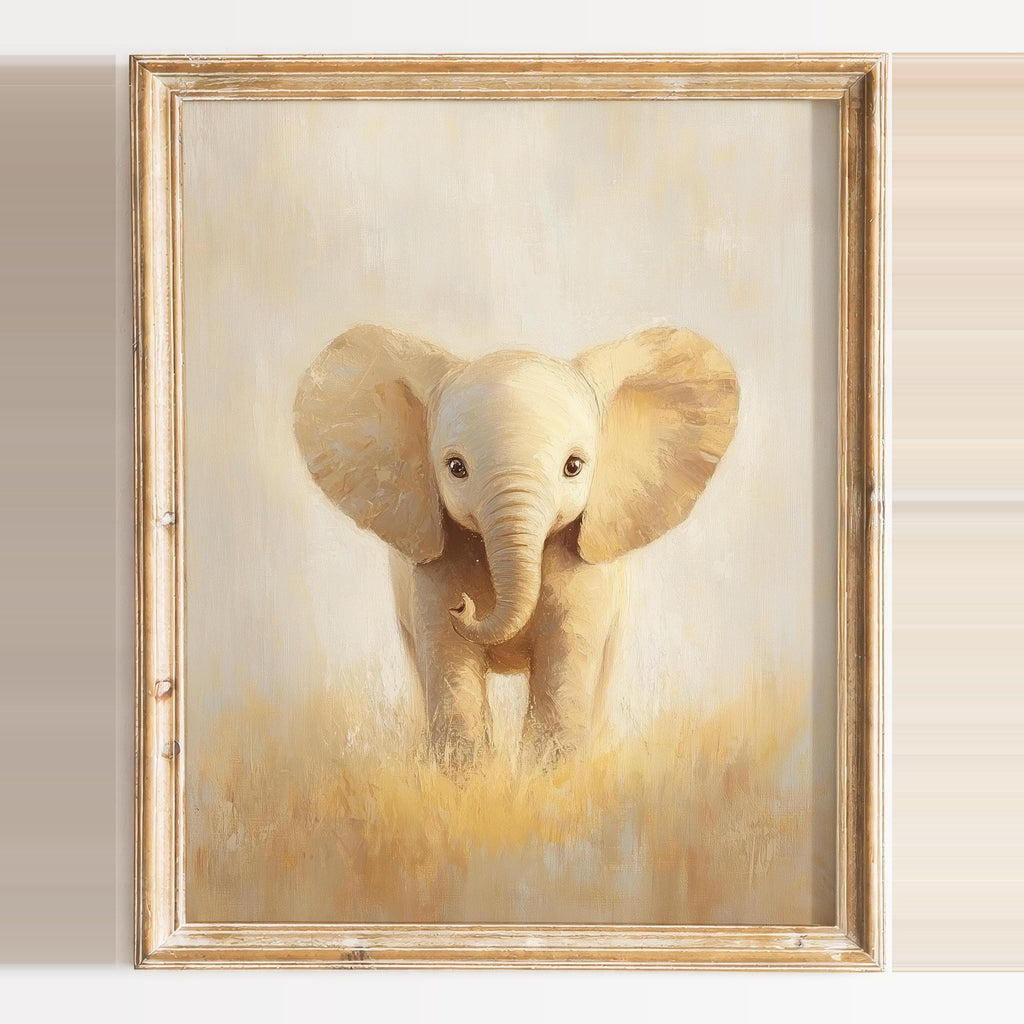 Baby Elephant animal art print framed