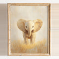 Baby Elephant animal art print framed