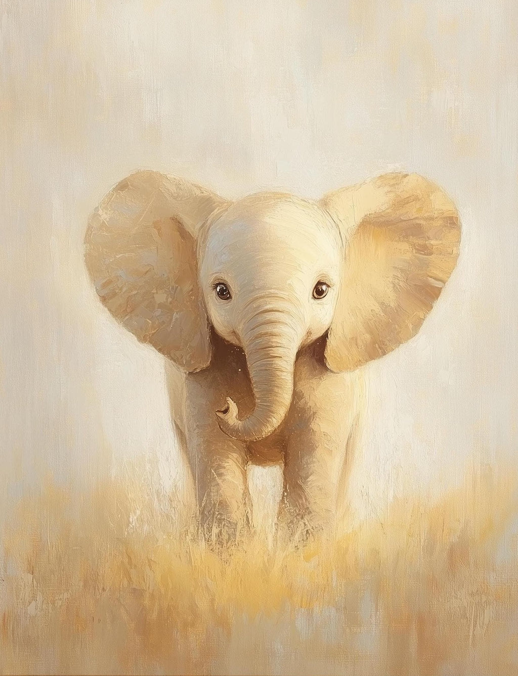 Baby Elephant animal art print unframed, signed by Pattie Overcash
