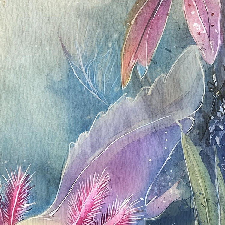 Pink Axolotl animal art print close-up detail
