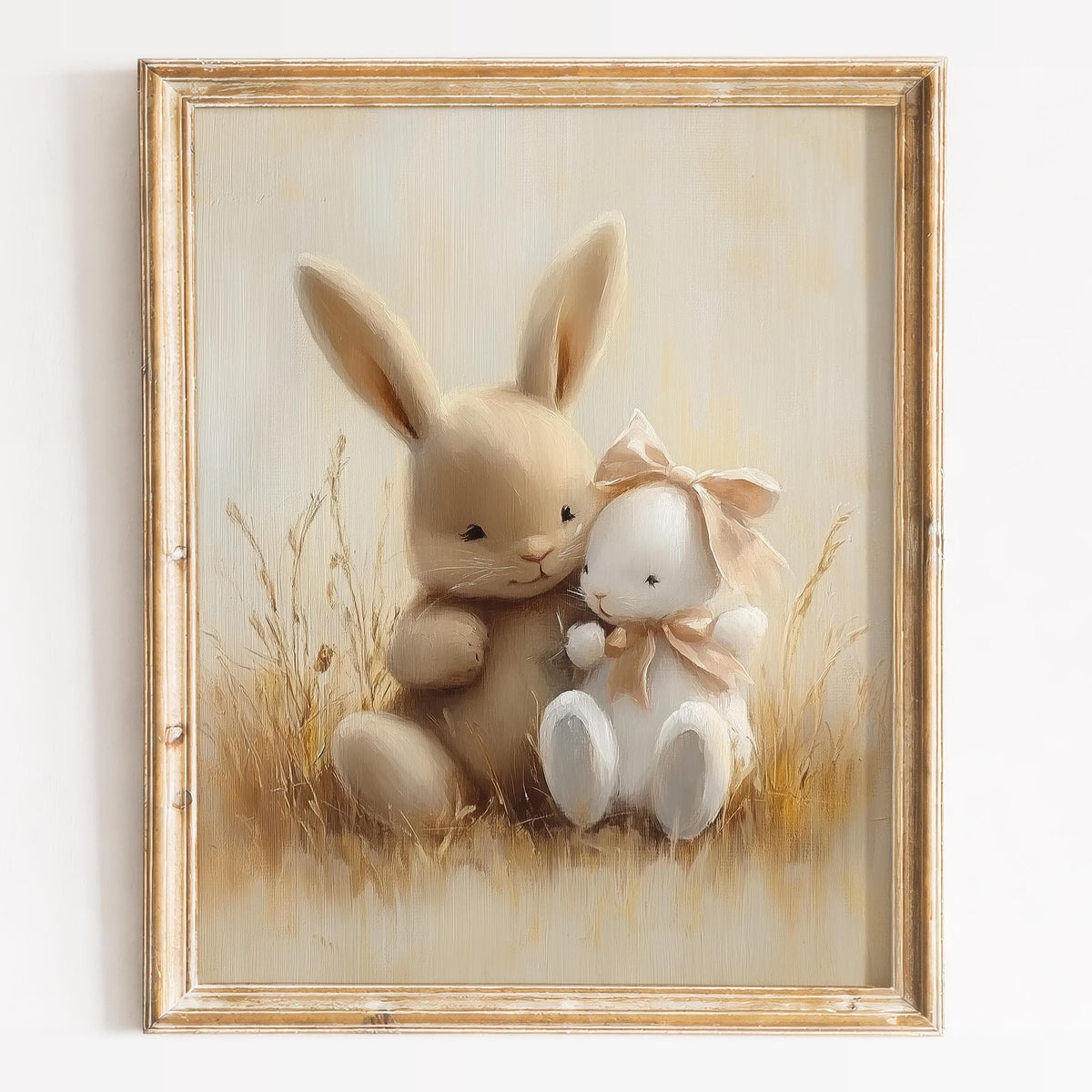 Bunny Hug animal art print framed