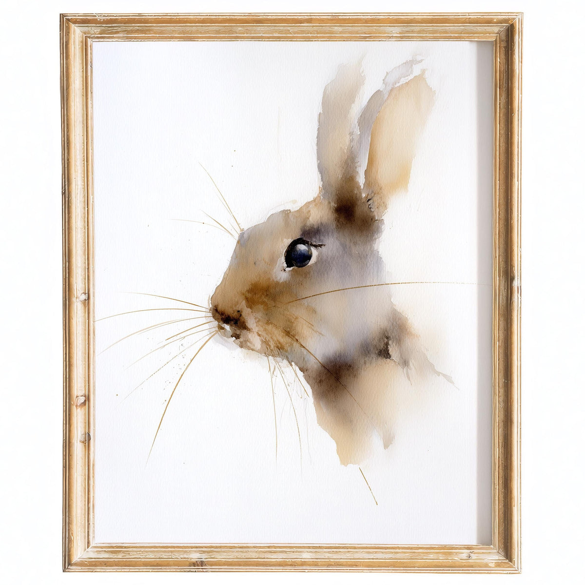 Minimalist Rabbit animal art print framed