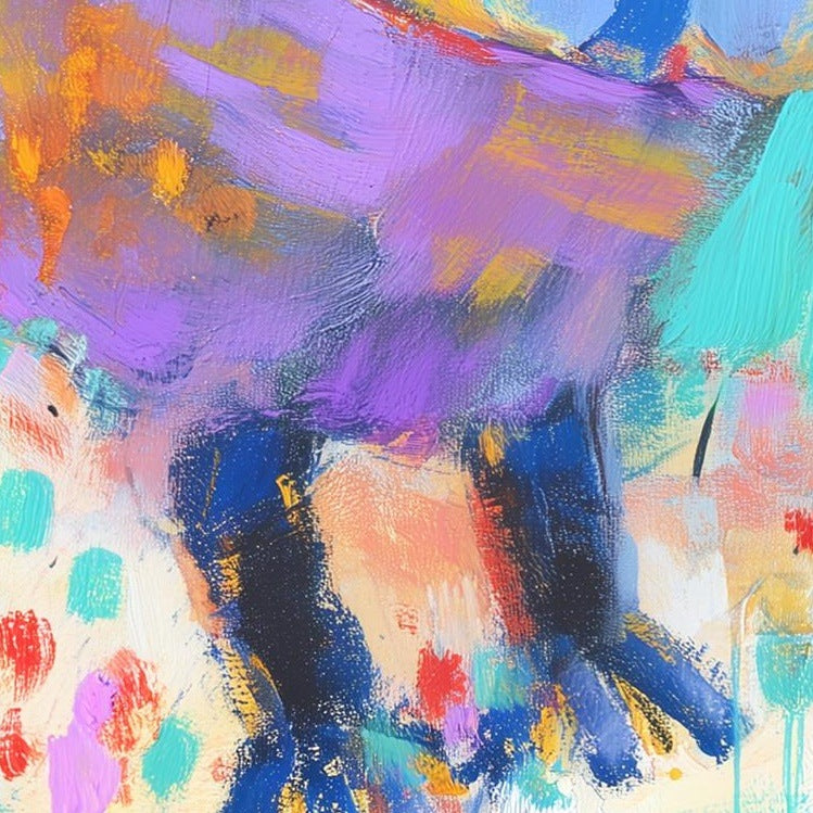 Playful Capybara animal art print close-up detail