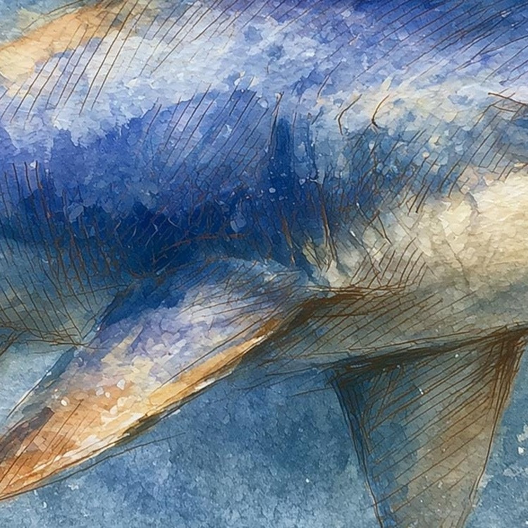 Great White Shark animal art print close-up detail