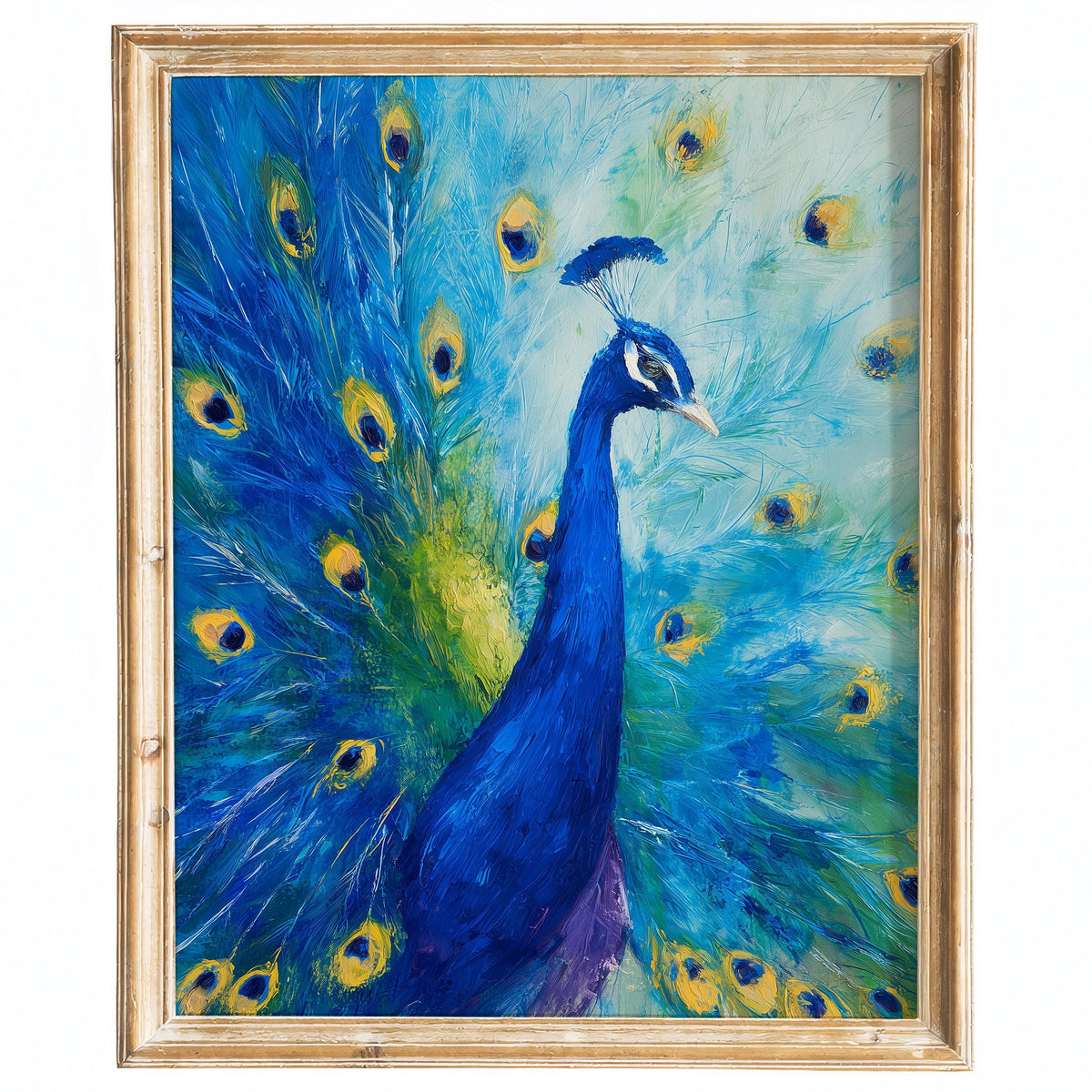 Peacock animal art print framed
