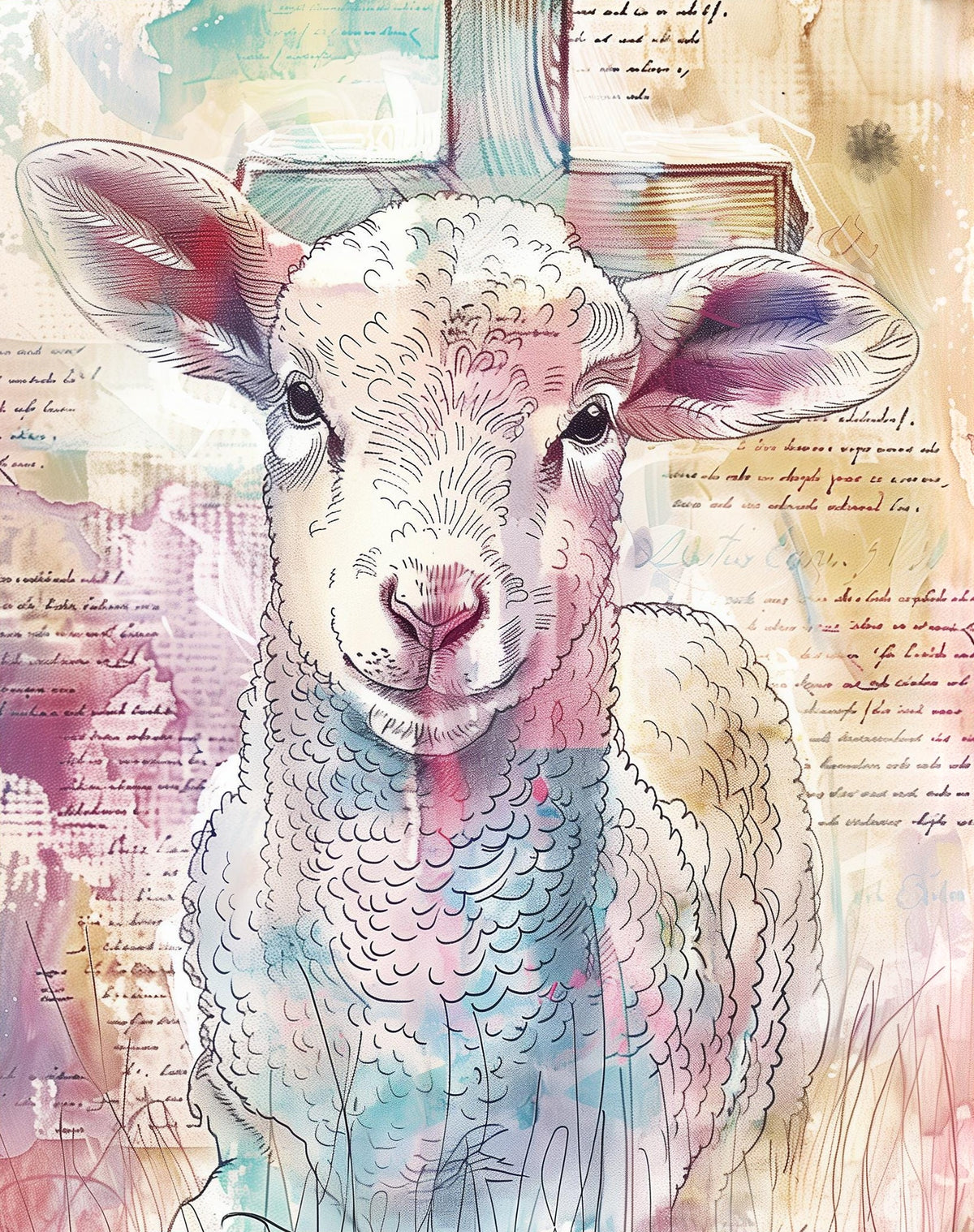 Lamb of God faith art print unframed, signed by Pattie Overcash