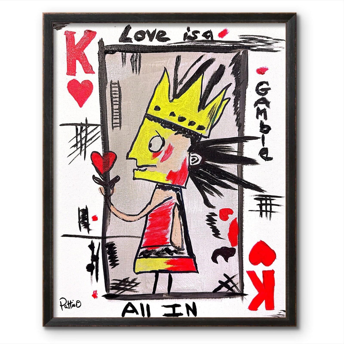 All In King of Hearts original painting by Pattie Overcash