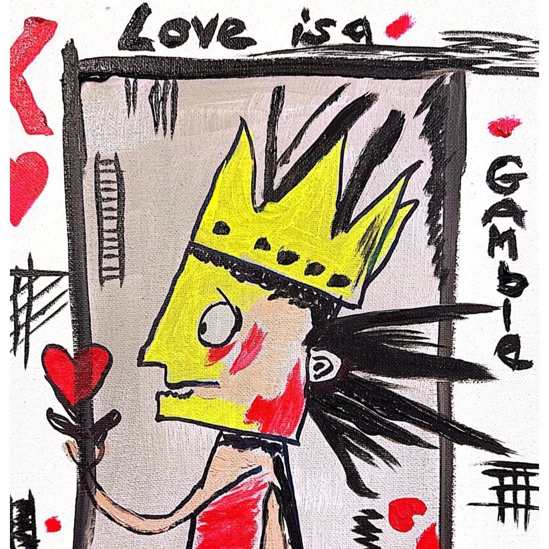All In King of Hearts original painting by Pattie Overcash