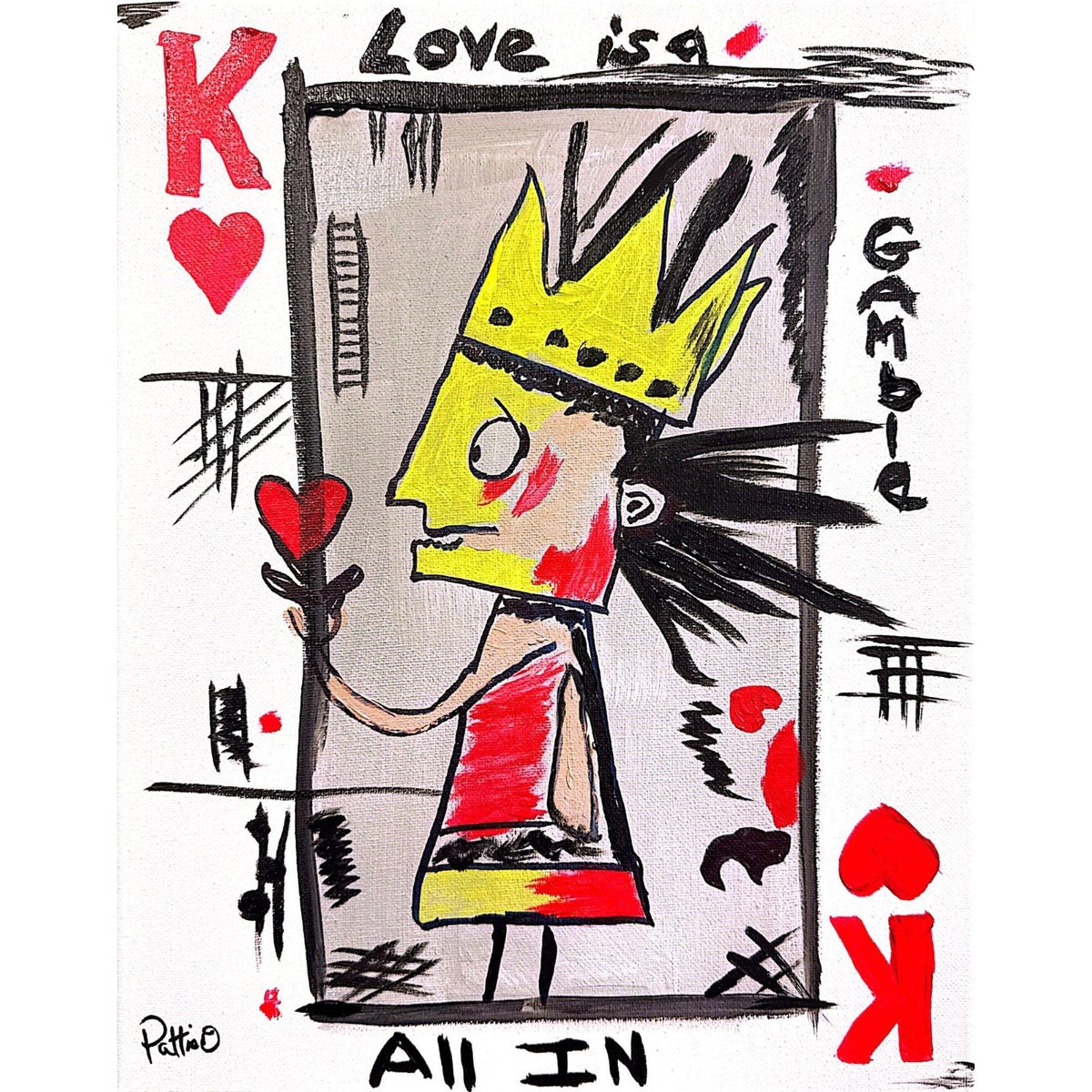 All In King of Hearts original painting by Pattie Overcash
