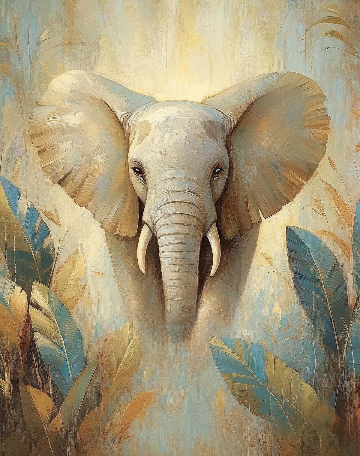 Elephant Tropical animal art print unframed, signed by Pattie Overcash