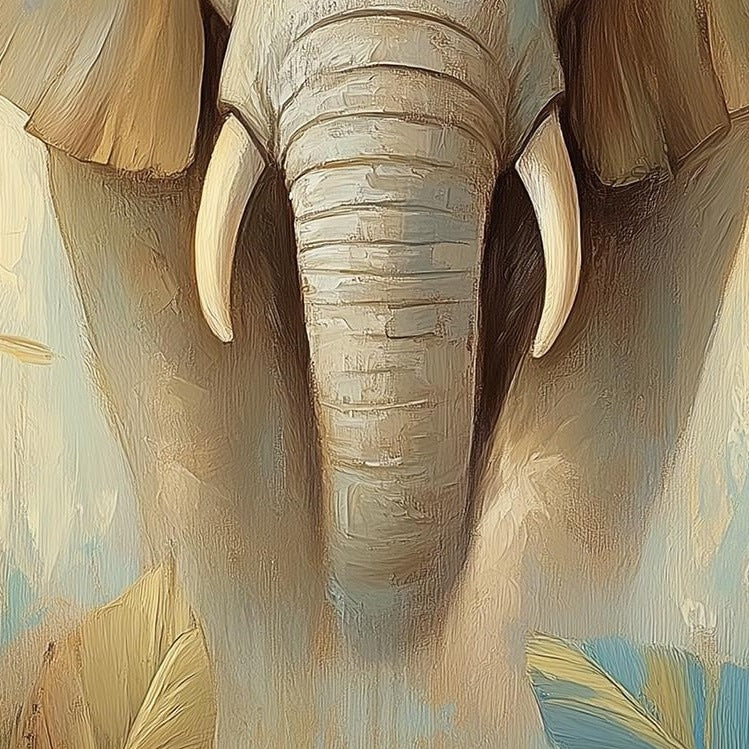 Elephant Tropical animal art print close-up detail