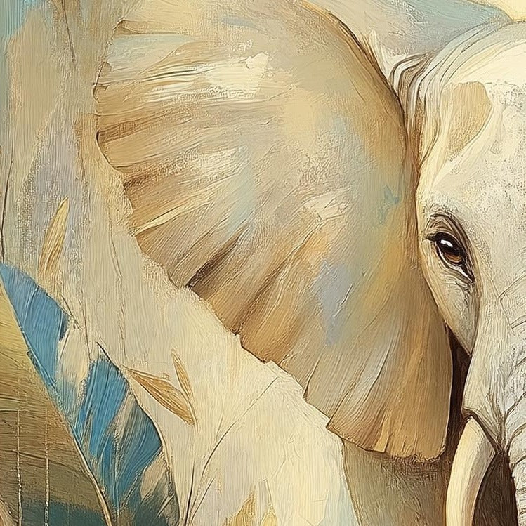 Elephant Tropical animal art print close-up detail