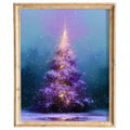 Purple Tree Christmas art print framed