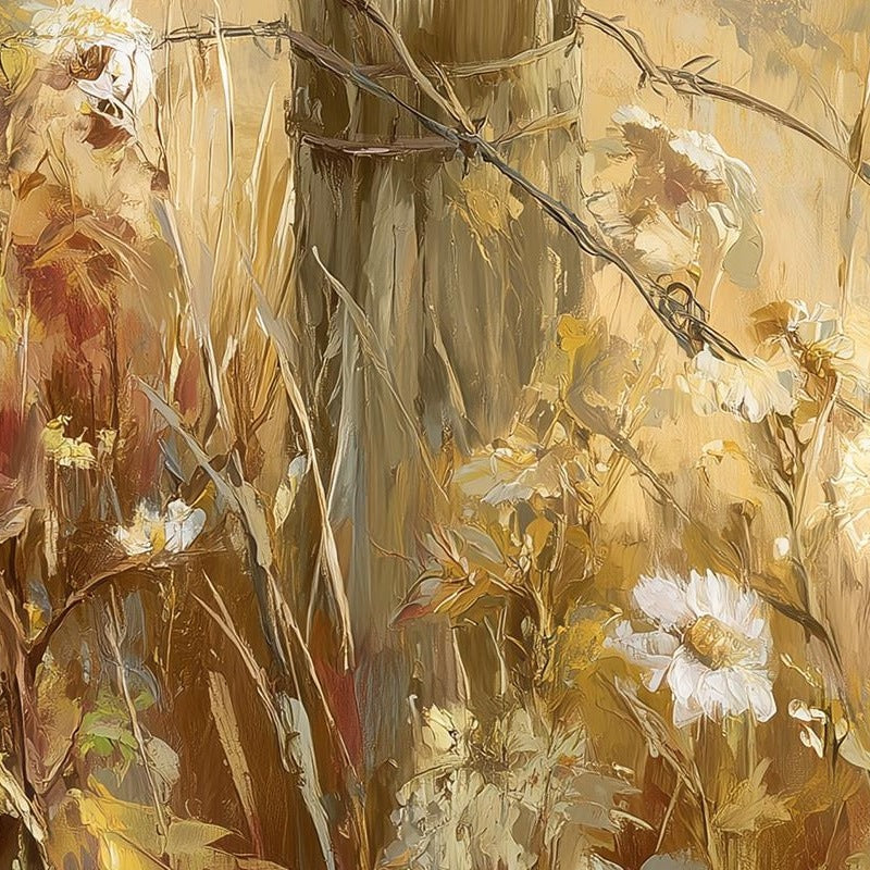 Barn Owl Fence Post fall art print close-up detail