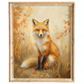 Autumn Red Fox fall art print framed