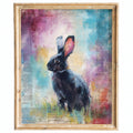 Dark Rabbit animal art print framed