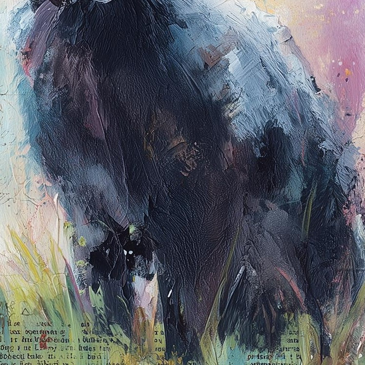 Dark Rabbit animal art print close-up detail