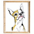 Funny Dog Sketch animal art print framed