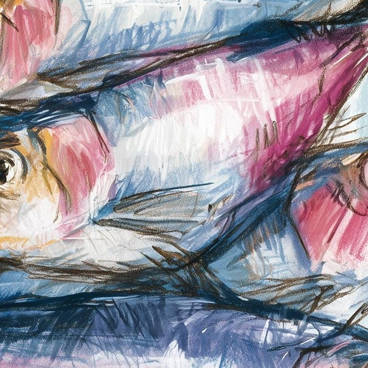 Crystal Coast Fish animal art print close-up detail