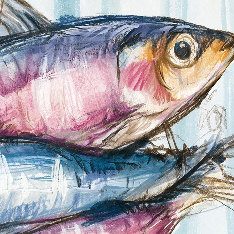 Crystal Coast Fish animal art print close-up detail