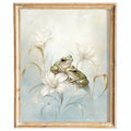 Frog Lily animal art print framed