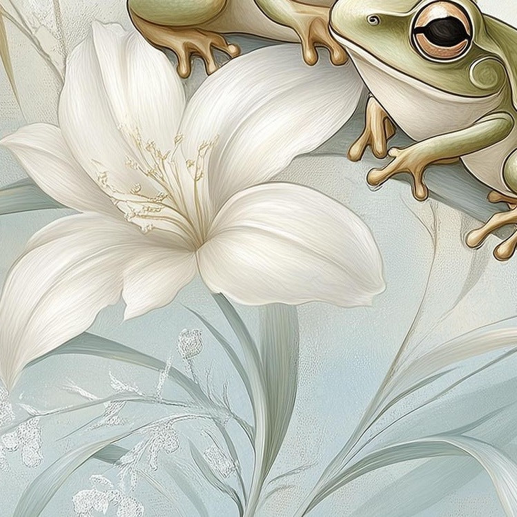 Frog Lily animal art print close-up detail