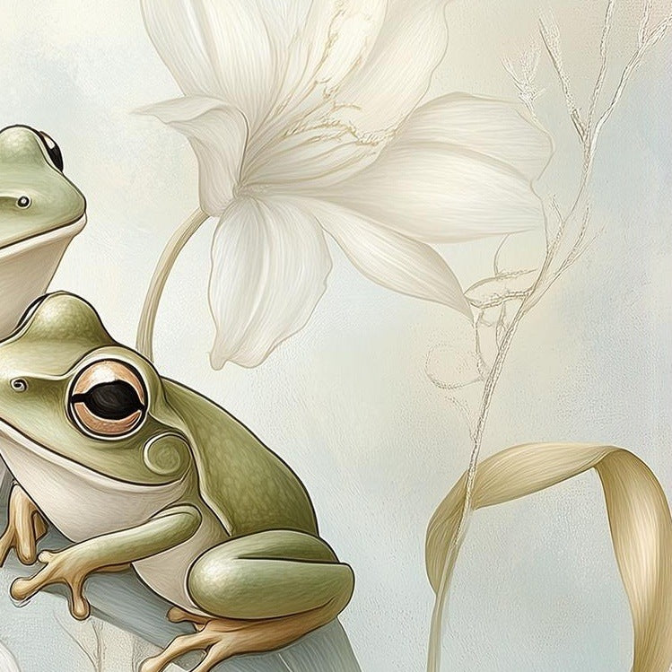 Frog Lily animal art print close-up detail