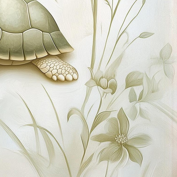 Baby Turtle animal art print close-up detail