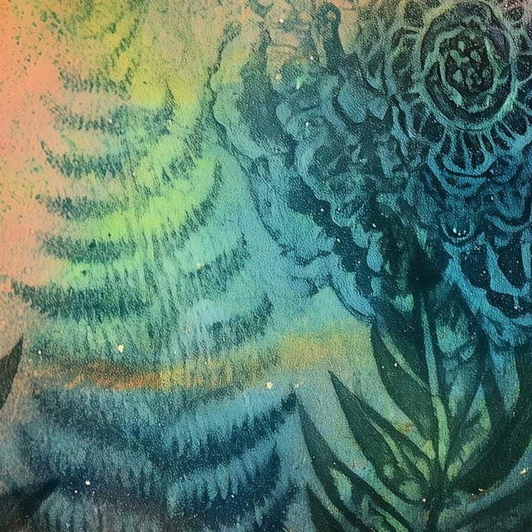 Dragonfly Fern animal art print close-up detail
