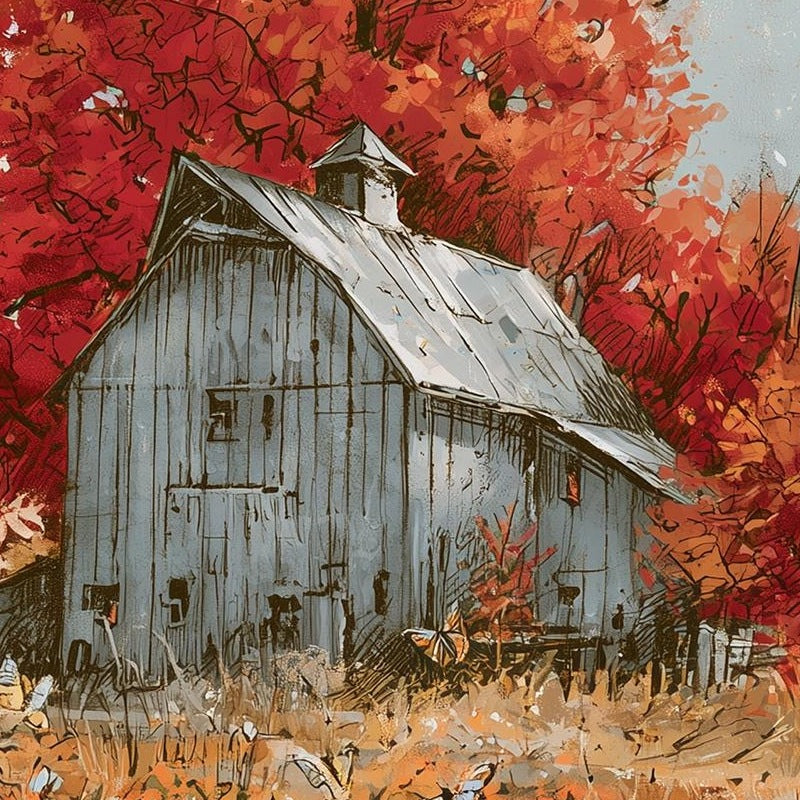 Fall for Jesus fall art print close-up detail
