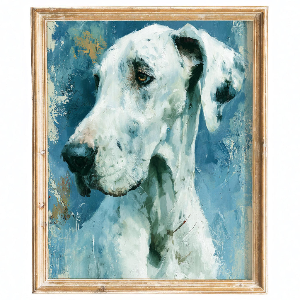 Great Dane animal art print framed