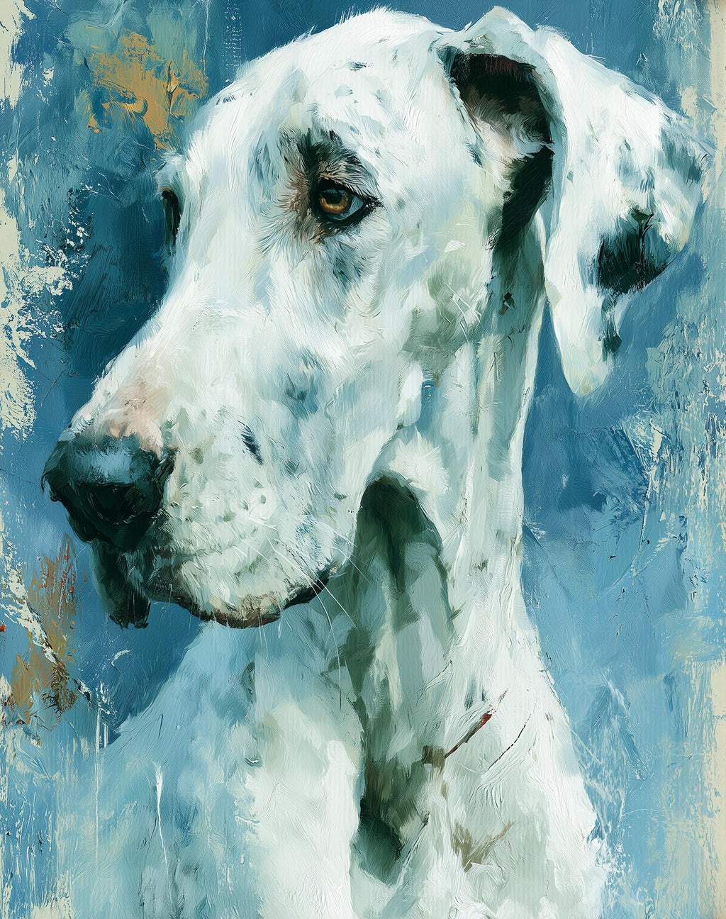 Great Dane animal art print unframed, signed by Pattie Overcash