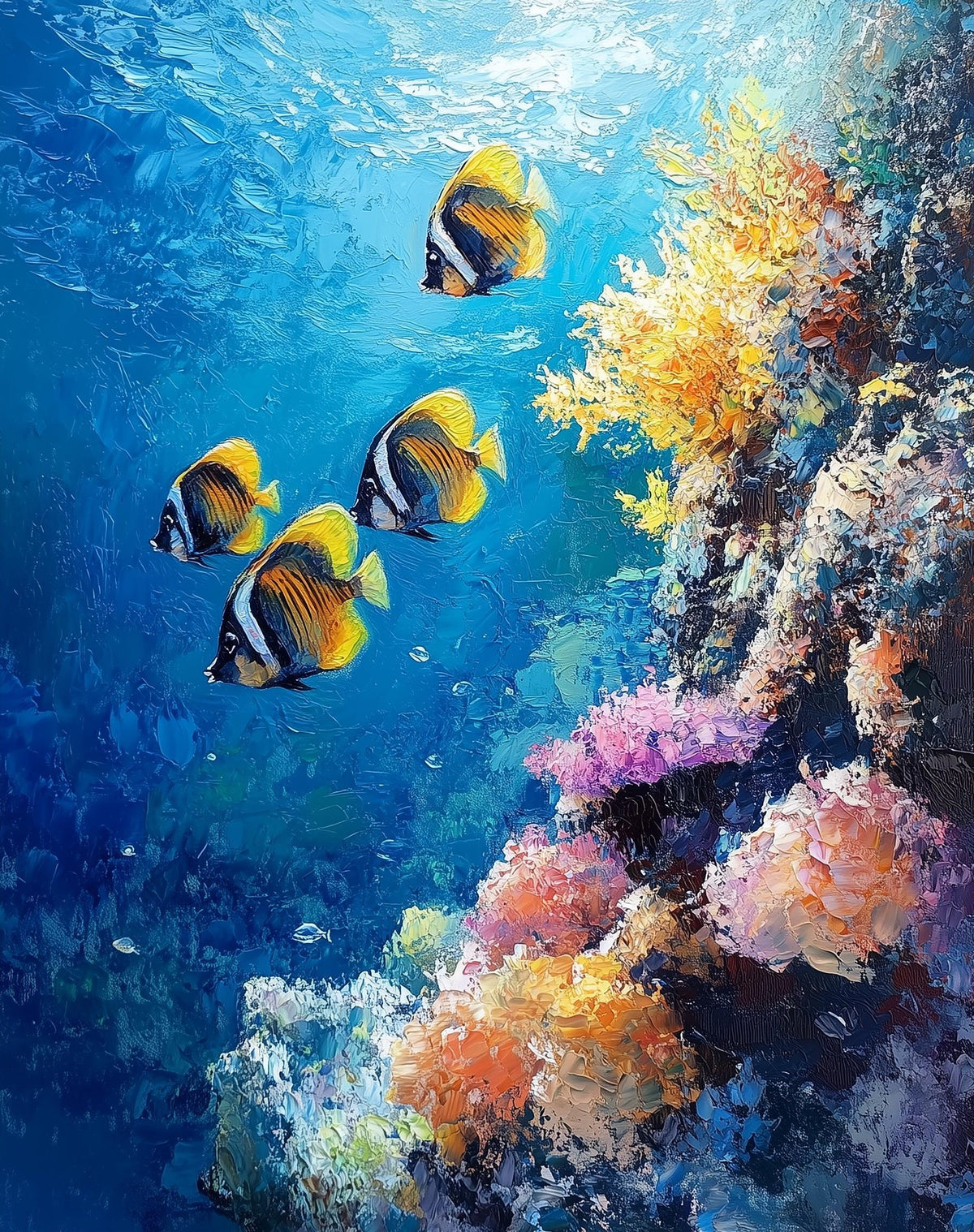 Coral Reef animal art print unframed, signed by Pattie Overcash
